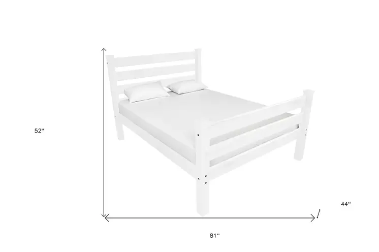 White Solid Wood Twin Bed Frame