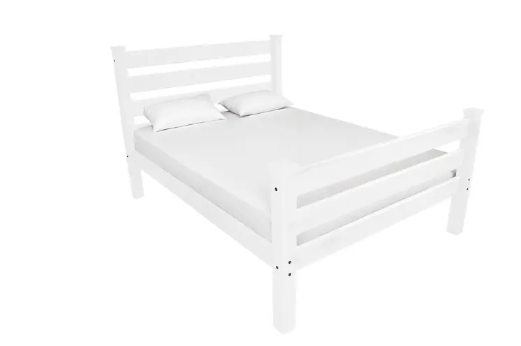White Solid Wood Twin Bed Frame