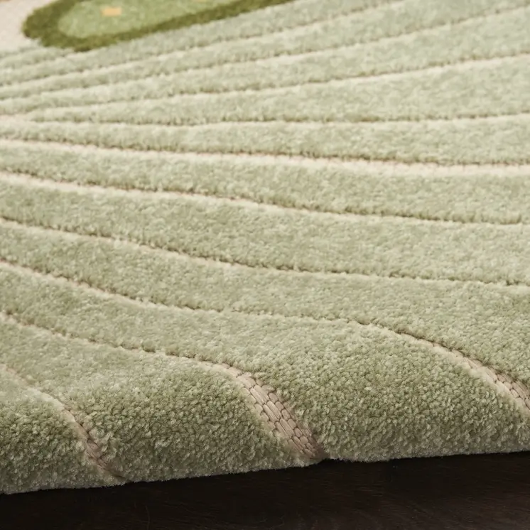 6' X 9' Green And Yellow Starfish Indoor Outdoor Area Rug