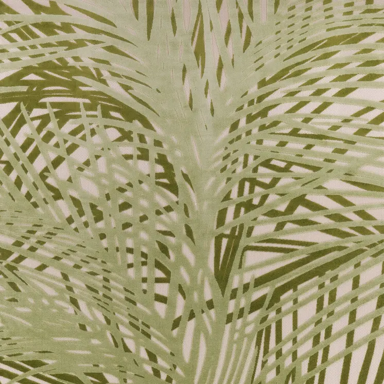 8' X 11' Ivory And Green Palm Leaf Indoor Outdoor Area Rug