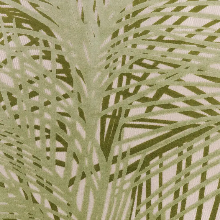 8' X 11' Ivory And Green Palm Leaf Indoor Outdoor Area Rug