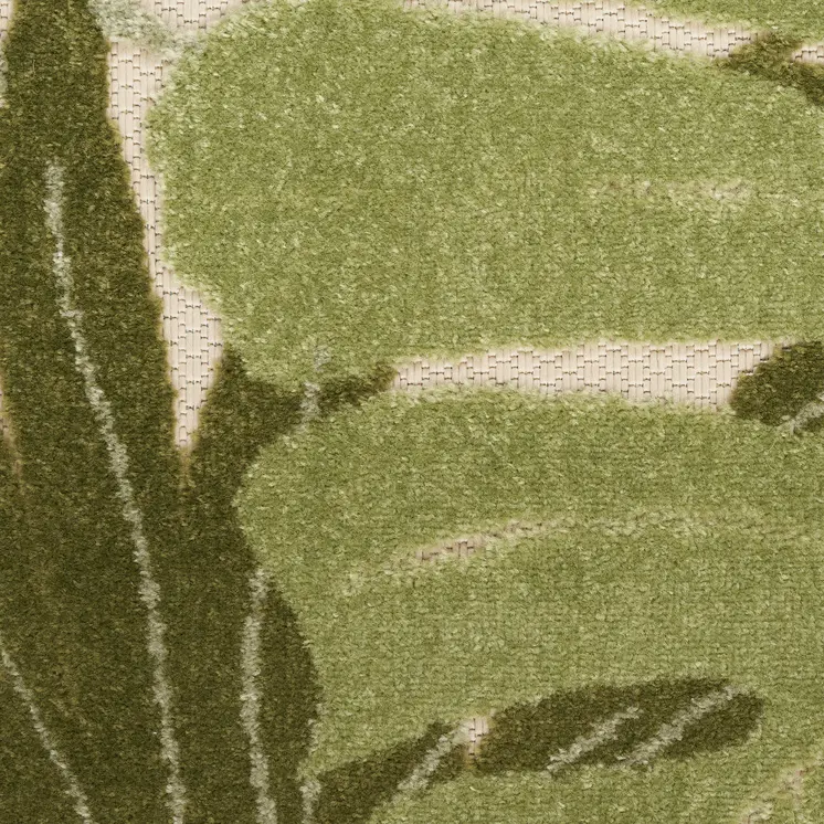 9' X 12' Blue Green Ivory And Orange Floral Indoor Outdoor Area Rug