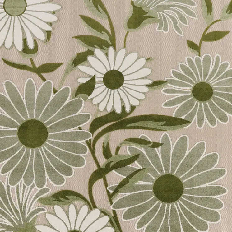 9' X 12' Ivory And Green Floral Indoor Outdoor Area Rug