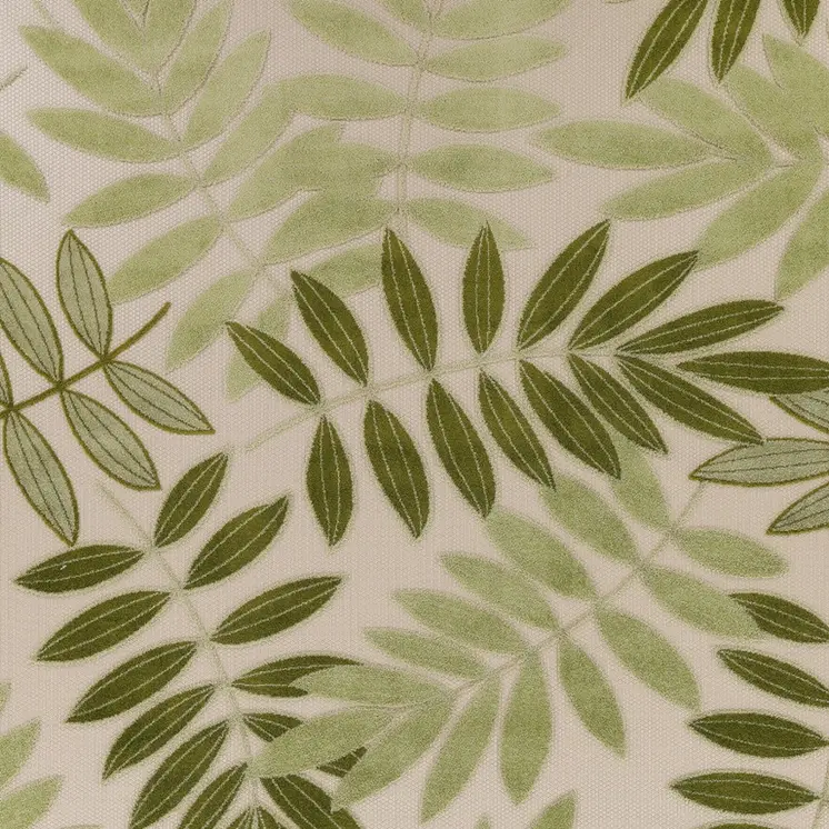 9' X 12' Ivory And Green Palm Leaf Indoor Outdoor Area Rug
