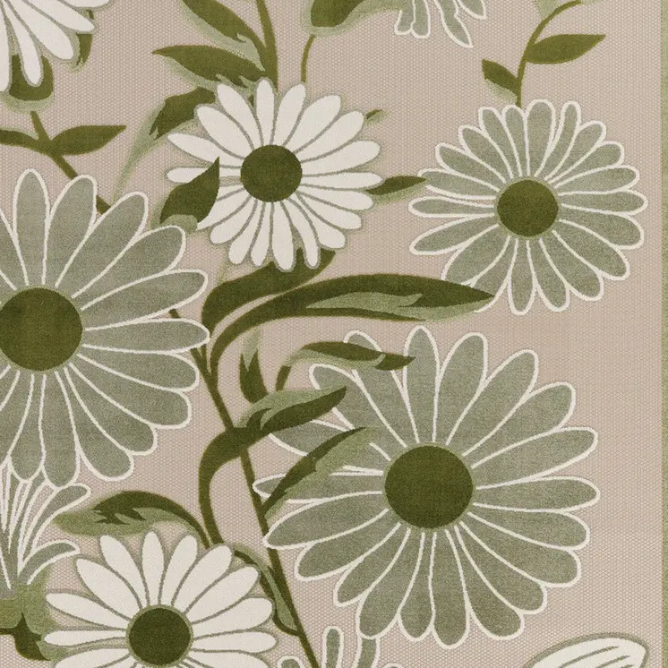 12' X 15' Ivory And Green Floral Indoor Outdoor Area Rug