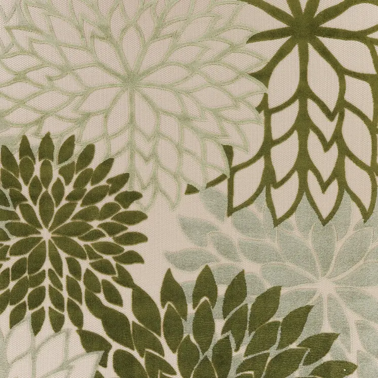 12' X 15' Ivory And Green Floral Indoor Outdoor Area Rug