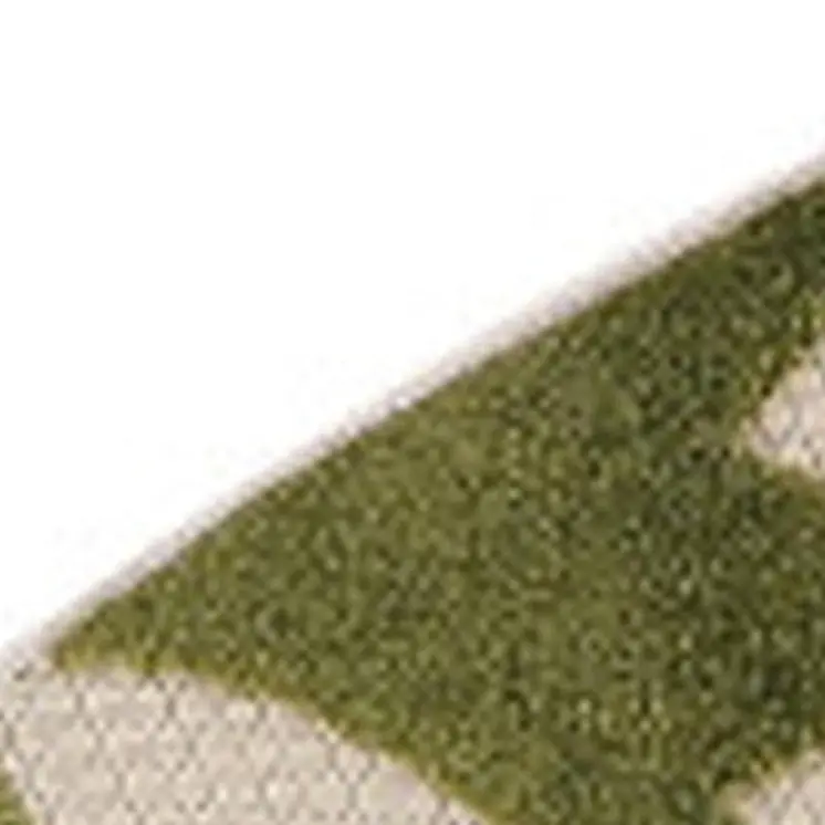 5' Ivory Green And Dark Green Round Floral Indoor Outdoor Area Rug