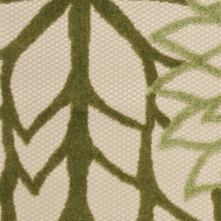 4' X 6' Ivory And Green Floral Indoor Outdoor Area Rug