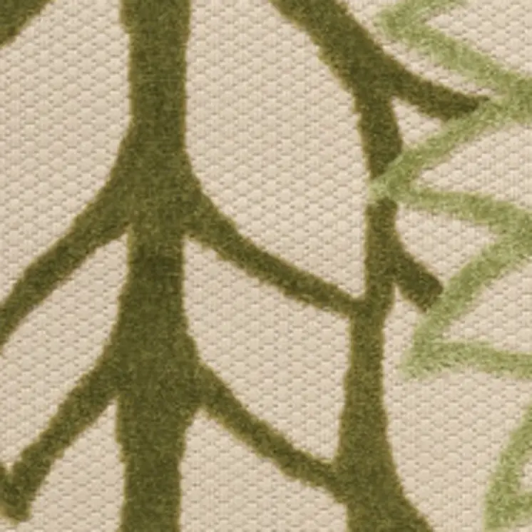 4' X 6' Ivory And Green Floral Indoor Outdoor Area Rug
