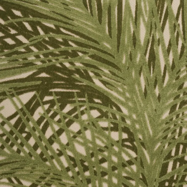 4' X 6' Ivory And Green Palm Leaf Indoor Outdoor Area Rug