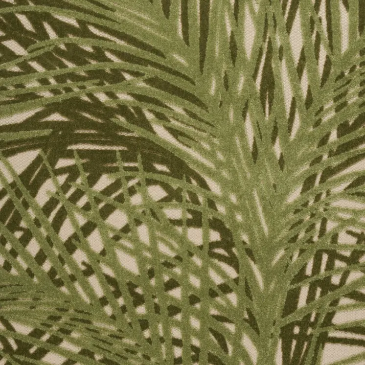 4' X 6' Ivory And Green Palm Leaf Indoor Outdoor Area Rug