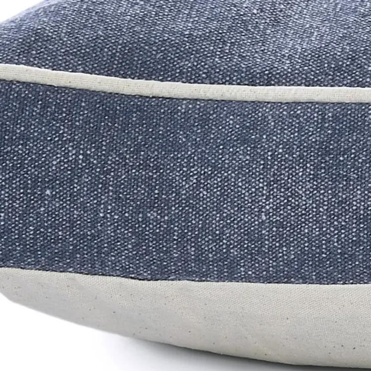 24" X 36" Stonewashed Blue Pillow Style Pet Bed With Removable Cover