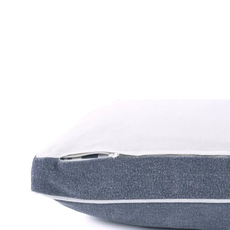 24" X 36" Stonewashed Blue Pillow Style Pet Bed With Removable Cover