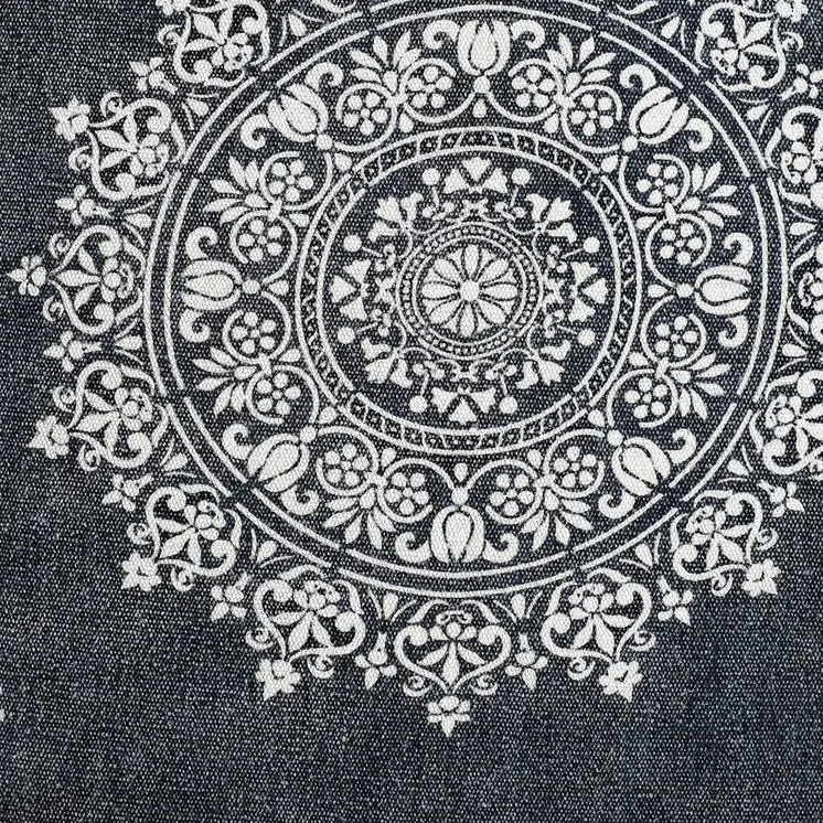 24" X 36" Stonewashed Blue Medallion Pillow Style Pet Bed With Removable Cover
