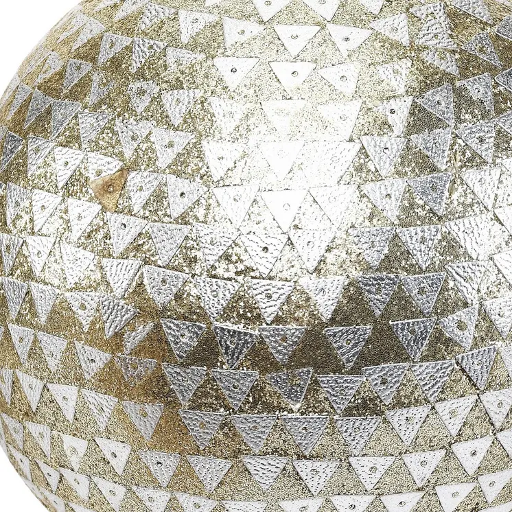 Set of Four Silver And Gold Handcrafted Shatterproof Ball Ornaments