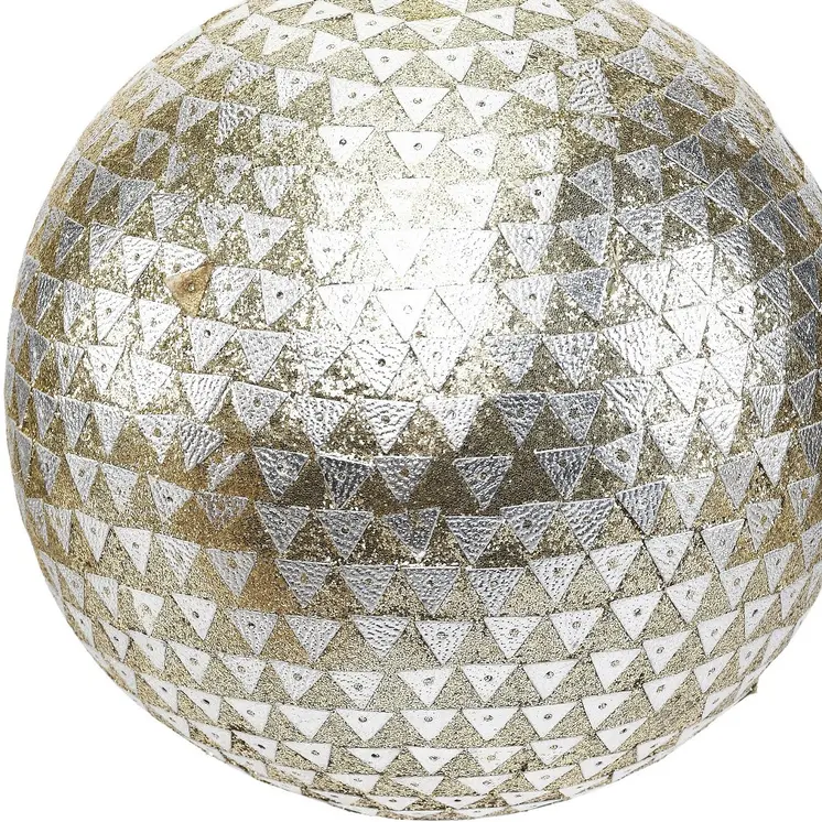 Set of Four Silver And Gold Handcrafted Shatterproof Ball Ornaments