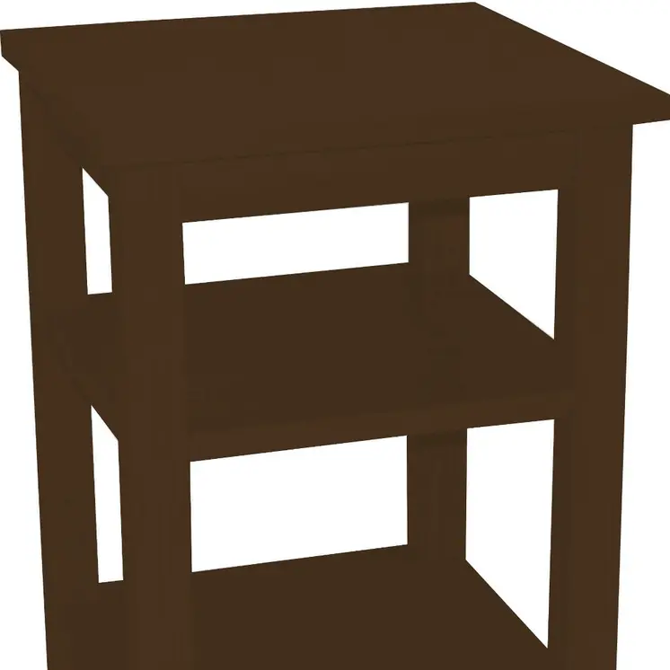 28" Dark Brown Solid Wood Nightstand