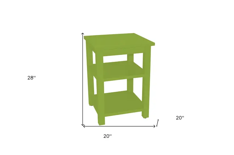 28" Green Solid Wood Nightstand