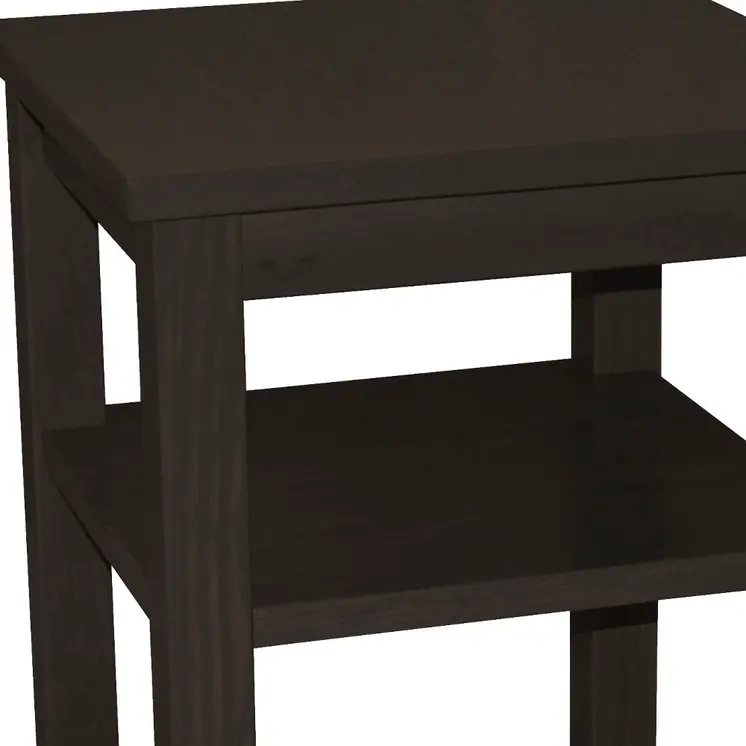 28" Brown Solid Wood Nightstand