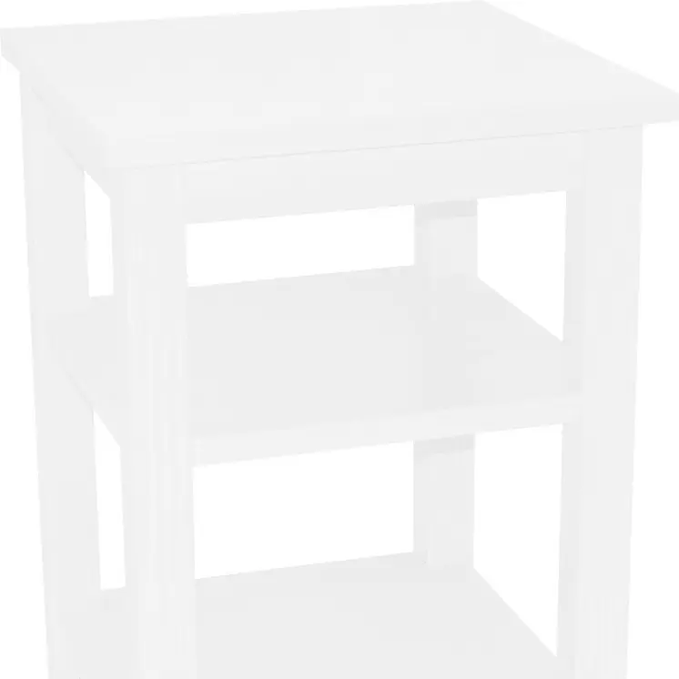 28" White Solid Wood Nightstand