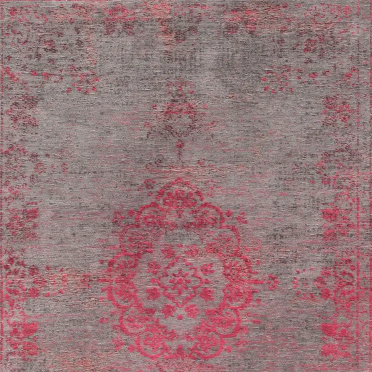 9' X 13' Gray and Pink Medallion Non Skid Area Rug