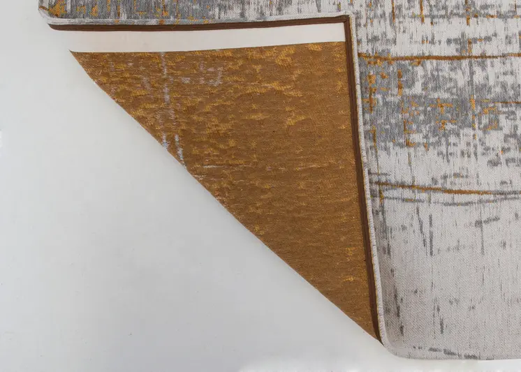 9' X 13' Gray and Gold Abstract Non Skid Area Rug