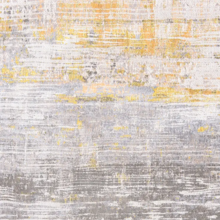 5' X 7' Gray and Yellow Abstract Non Skid Area Rug
