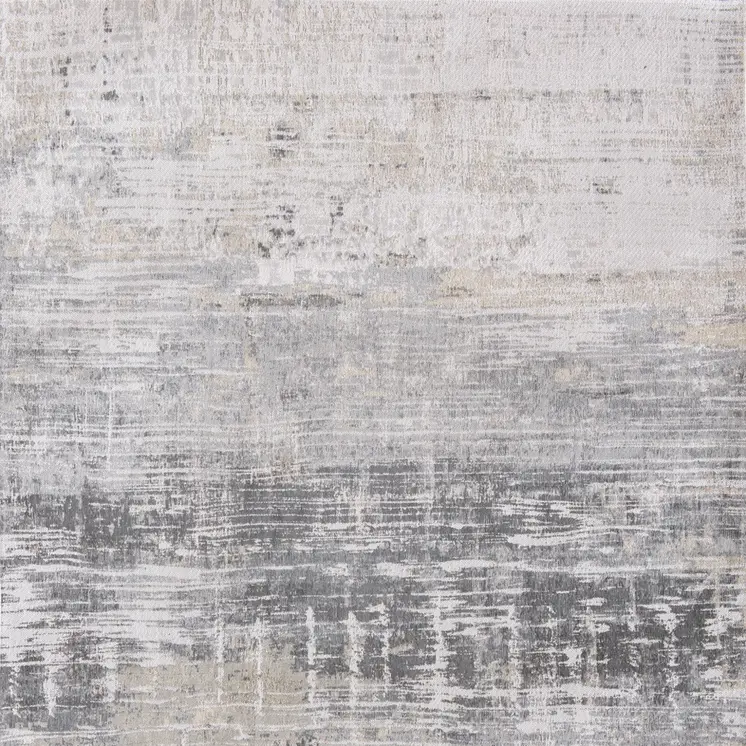 5' X 7' Gray and White Abstract Non Skid Area Rug