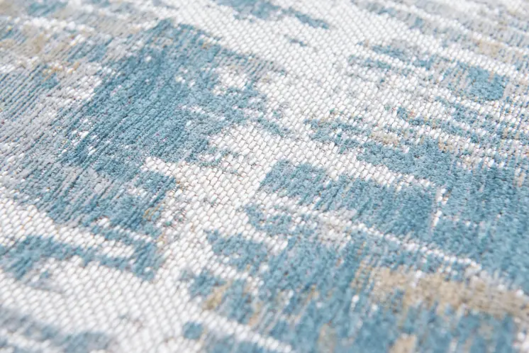 5' X 7' Blue and Yellow Abstract Non Skid Area Rug
