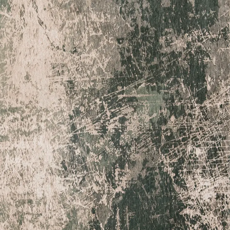6' X 8' Beige and Green Abstract Non Skid Area Rug