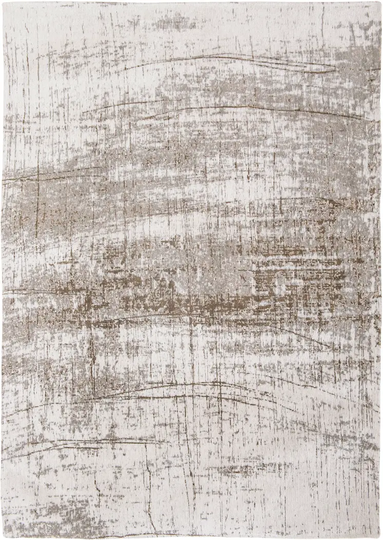 5' Gray and Beige Round Abstract Non Skid Area Rug