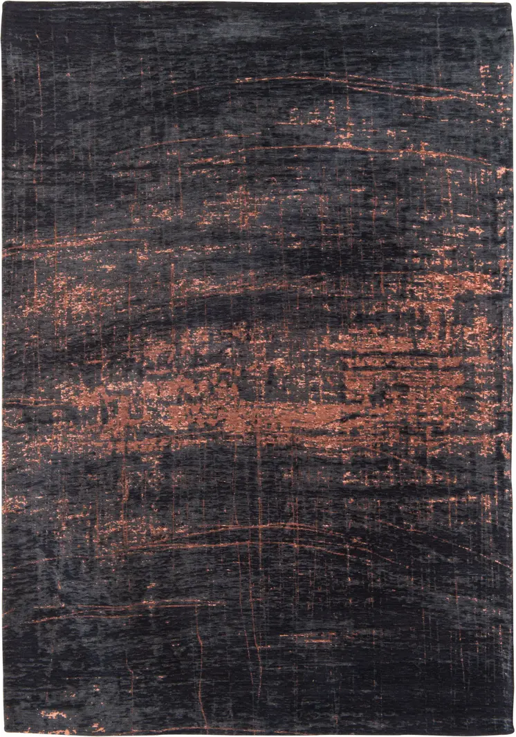 3' X 5' Black and Gold Abstract Non Skid Area Rug