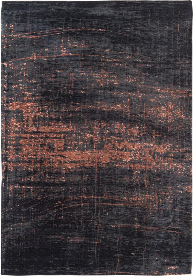 9' X 13' Black and Gold Abstract Non Skid Area Rug