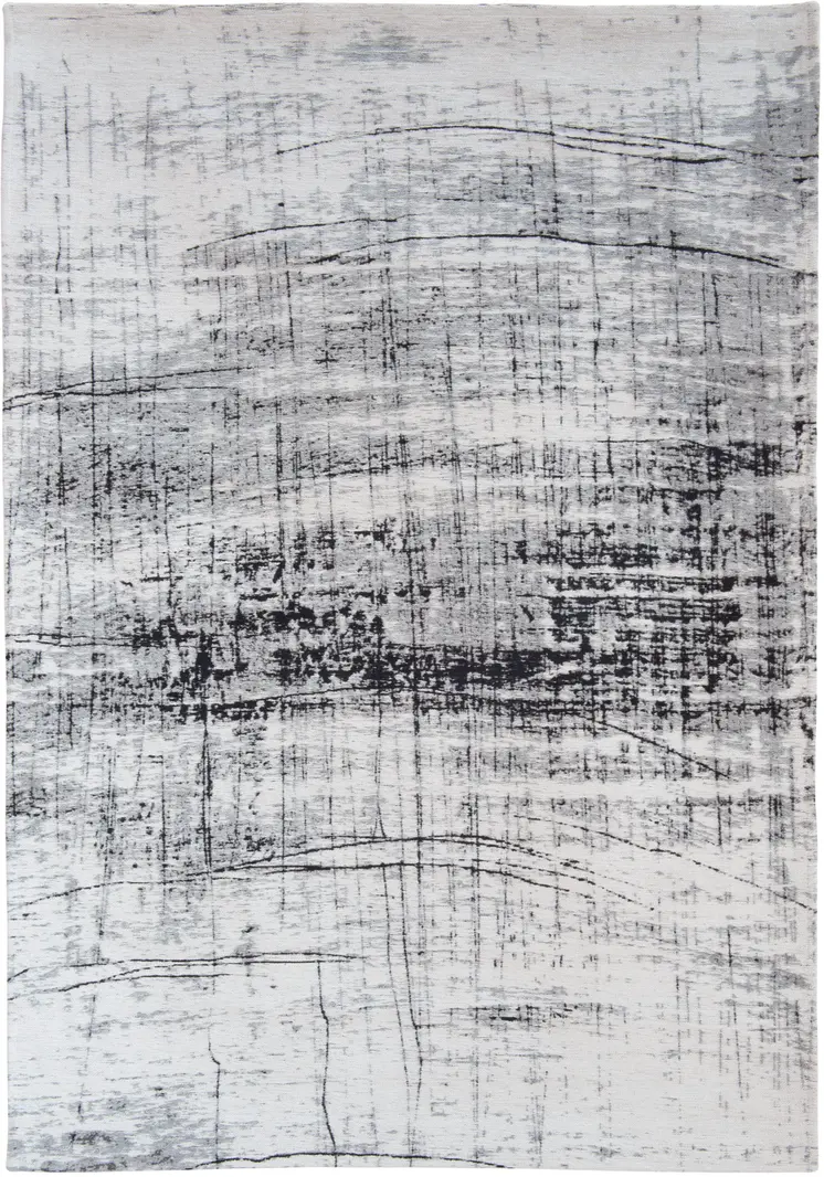 6' X 8' Black and White Abstract Non Skid Area Rug