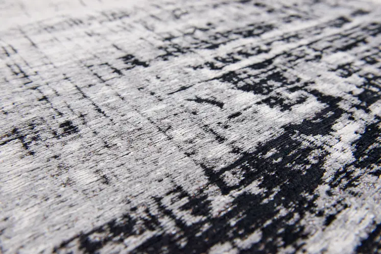 6' X 8' Black and White Abstract Non Skid Area Rug