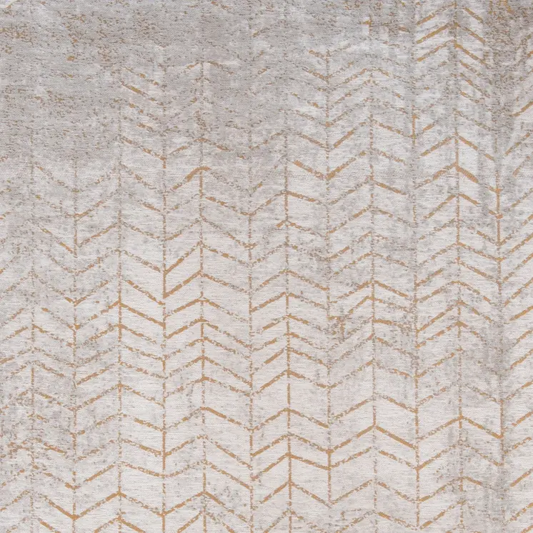 8' Gray and Yellow Round Chevron Non Skid Area Rug