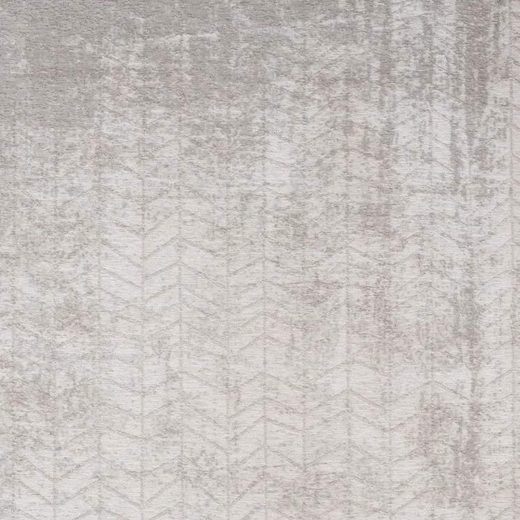 9' X 13' Gray and White Chevron Non Skid Area Rug