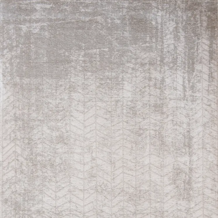 5' Gray and White Round Chevron Non Skid Area Rug