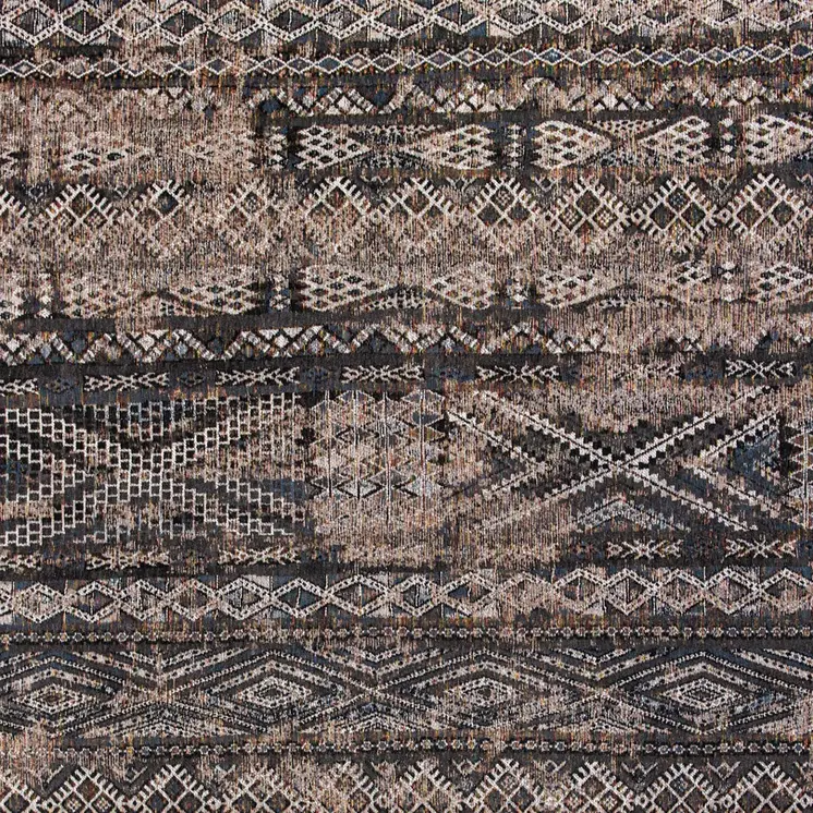5' X 7' Gray and Beige Oriental Non Skid Area Rug