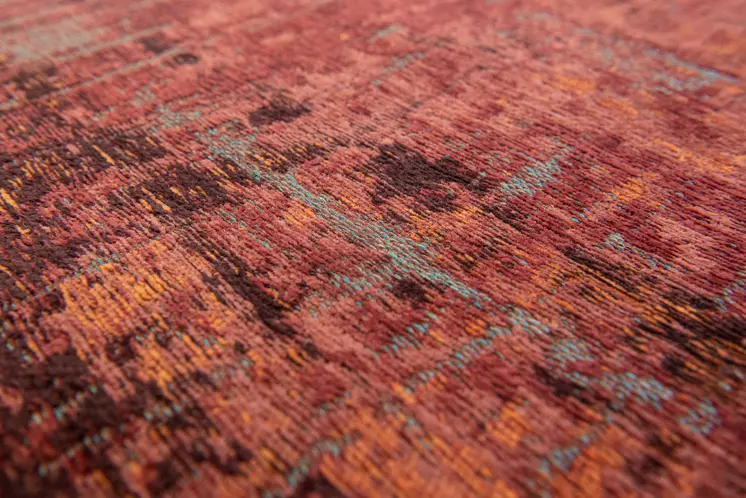 6' X 8' Red and Gray Abstract Non Skid Area Rug