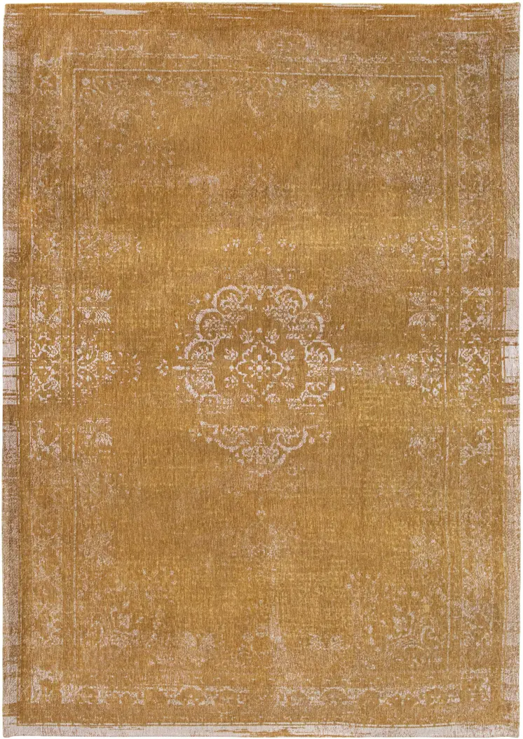 5' X 7' Orange and White Medallion Non Skid Area Rug
