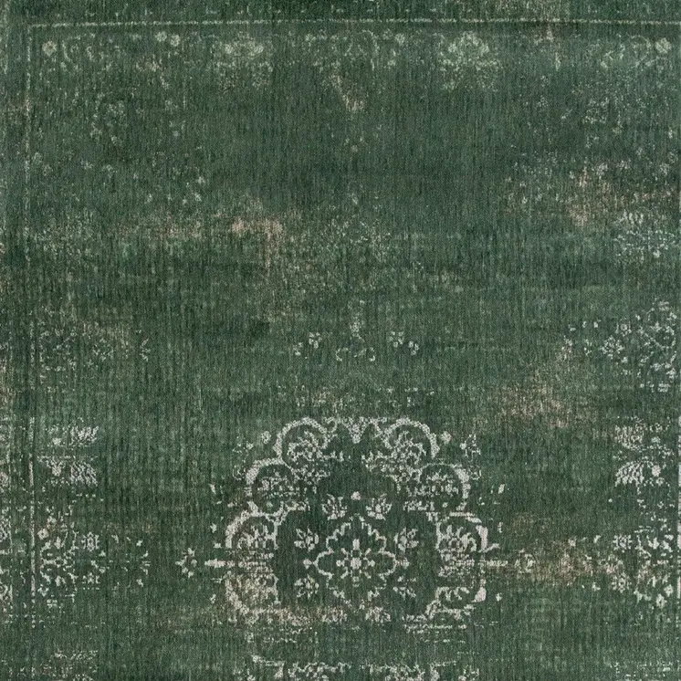 7' X 9' Gray and Green Medallion Non Skid Area Rug