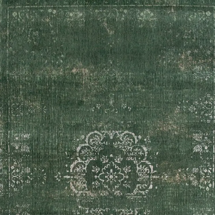 8' X 11' Gray and Green Medallion Non Skid Area Rug