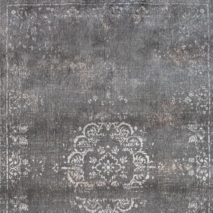 6' X 8' Gray Medallion Non Skid Area Rug