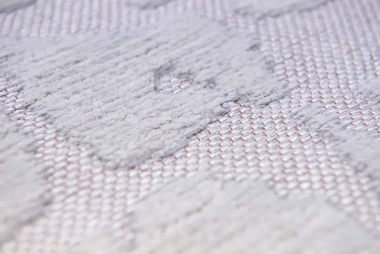3' X 5' White Abstract Non Skid Area Rug