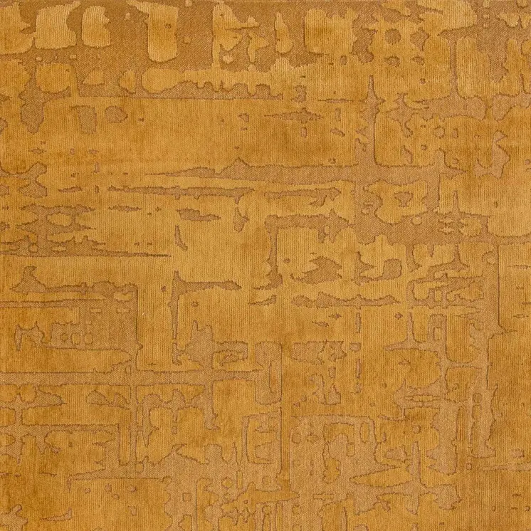 5' X 7' Yellow Abstract Non Skid Area Rug