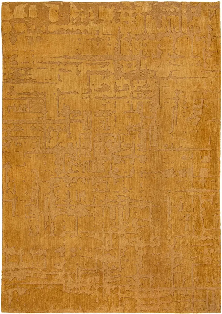6' X 8' Yellow Abstract Non Skid Area Rug