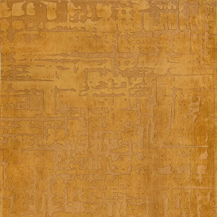 7' X 9' Yellow Abstract Non Skid Area Rug