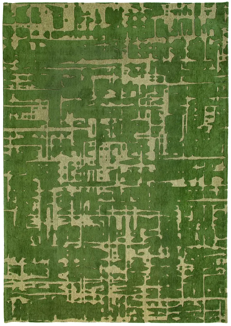 6' X 8' Green Abstract Non Skid Area Rug