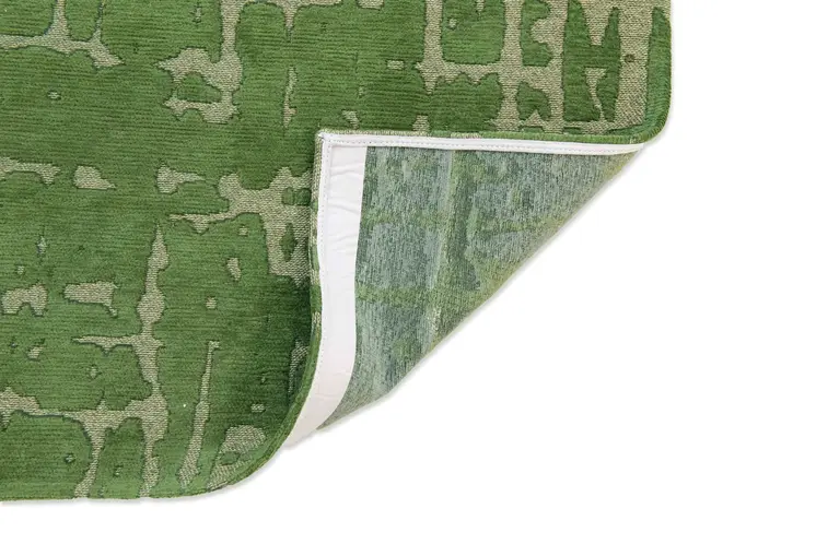 7' X 9' Green Abstract Non Skid Area Rug